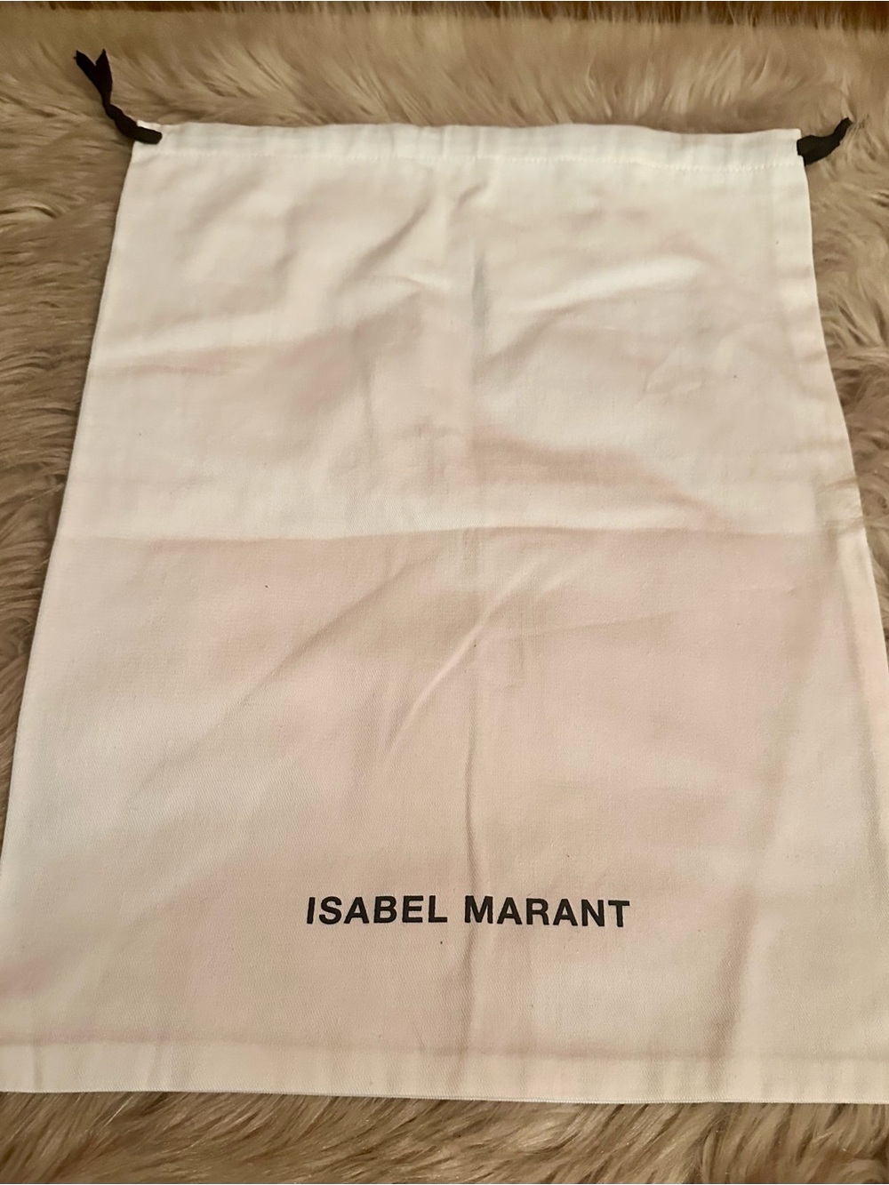 Isabel Marant White Cotton Drawstring Storage Bag
